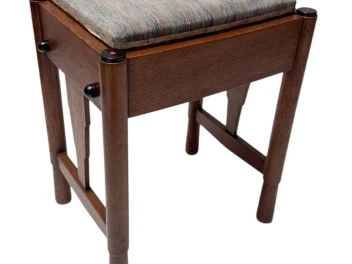 Art Deco Amsterdamse School Stool with Adjustable Seat, 1920s